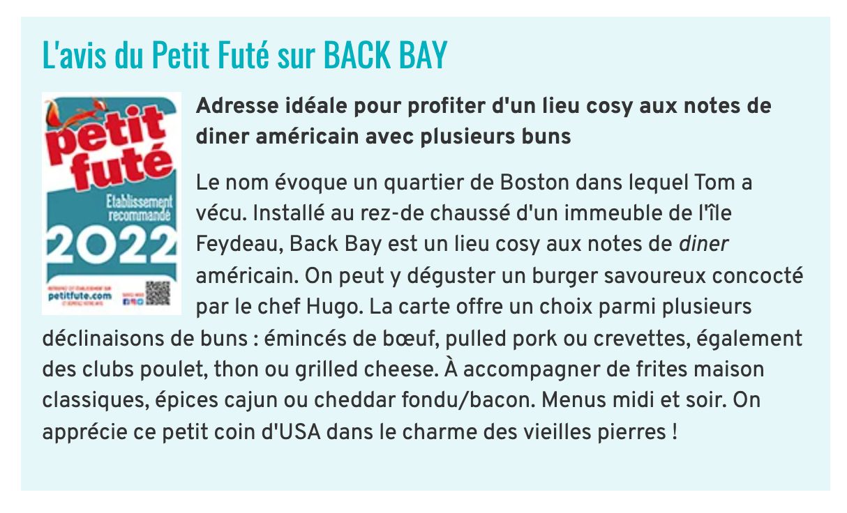 Restaurant Back Bay Nantes ambiance